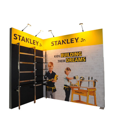 2019 Nuevos productos de la entrega rápida de instalación sencilla de Publicidad de tejido en tensión Display stand de feria 20X20