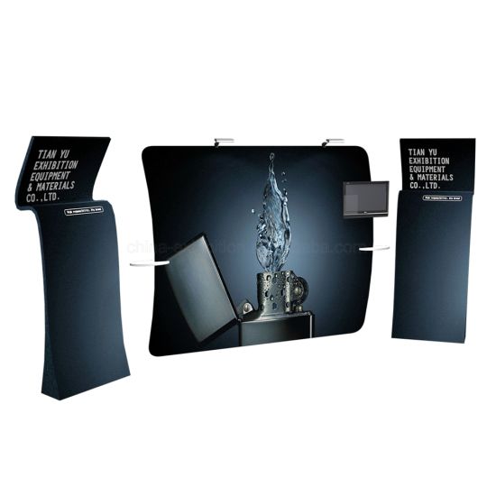 Aluminio de lujo de tejido en tensión rápida visualización de instalación de exposición cubierta stand kiosco
