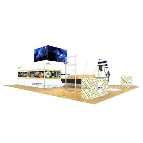 China, precio de fábrica personalizada Publicidad Display con pantalla LED de exposiciones stand de diseño