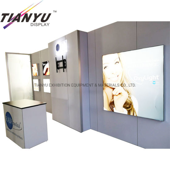 10FT Curva Exposición Booth y Paredes exhibición de la tela