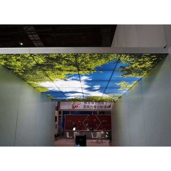 Ce Cerfication sin marco de visualización de publicidad textiles LED Caja de luz / Azulejo Techo cabina